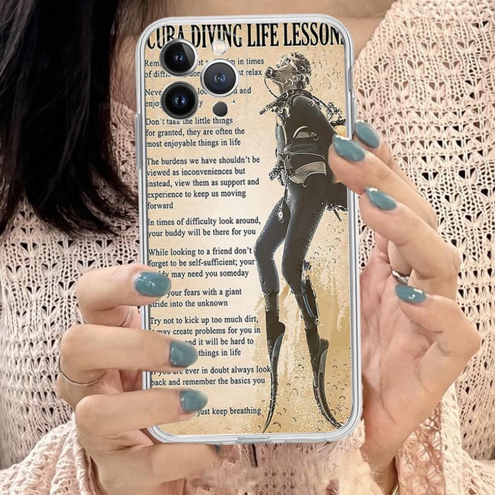 

Scuba Diver Diving Phone Case Silicone Soft For Iphone 16 15 14 13 12 11 Pro Mini XS MAX Plus X Cover iPhone 13 mini