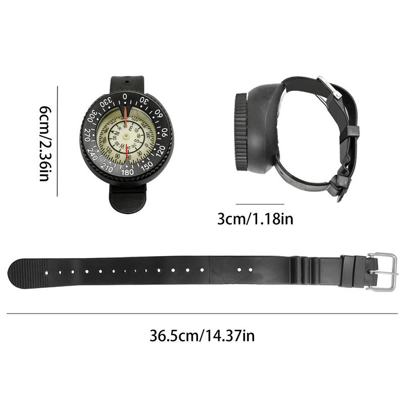 Kompassuhr Stil Unterwasser 50m Tauchkompass Professioneller Wasserdichter Navigator Tauchmaske Leuchtende Ausbalancierte Uhr zum Schwimmen