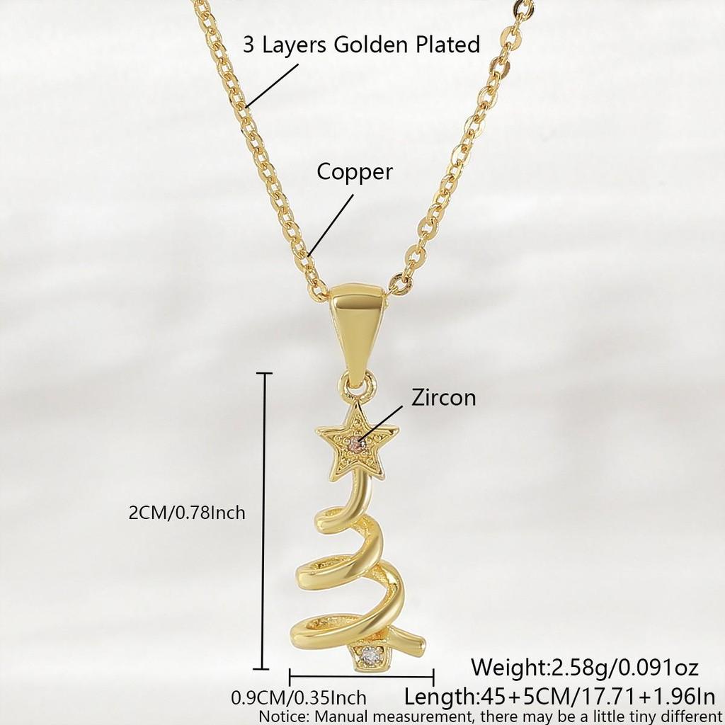 Gold-Plated Christmas Pendant Necklace: Snowman, Snowflake & Reindeer Charm - Perfect Gift for Her