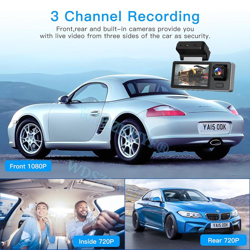 WIFI APP Video Recorder 2/3 Channel dashcam car 1080P Car DVR Night Visioncar recording Camera for Vehicle Rear view camera