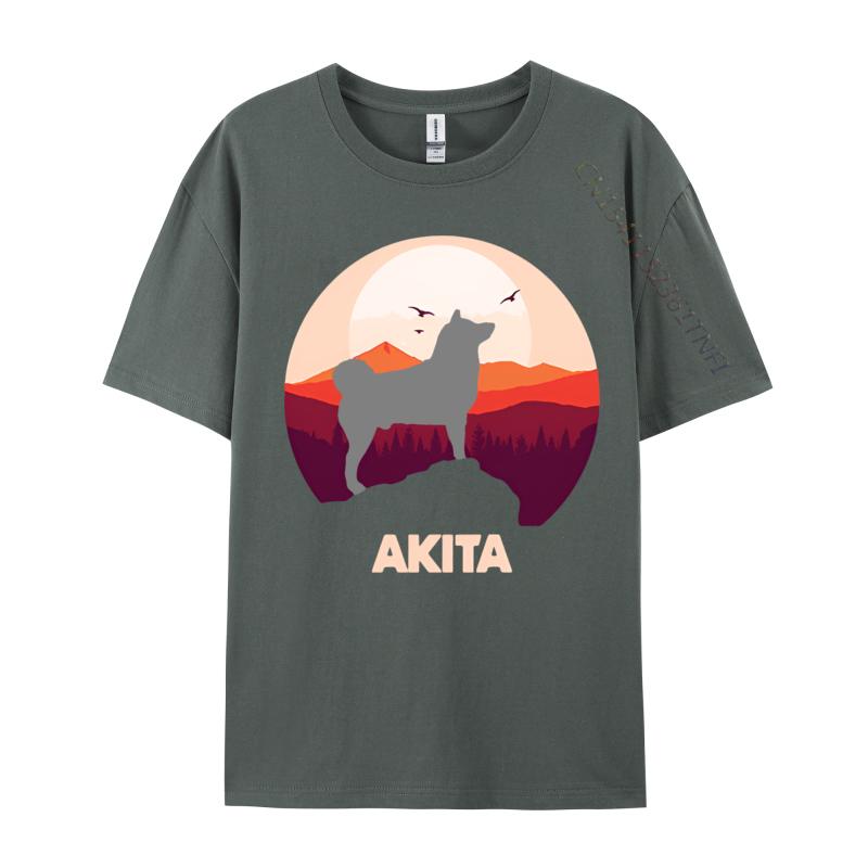 Normcore Akita And Moon Halloween Tshirt Vintage Black Top Tshirts Family Tops Shirts Cotton Mens England Style
