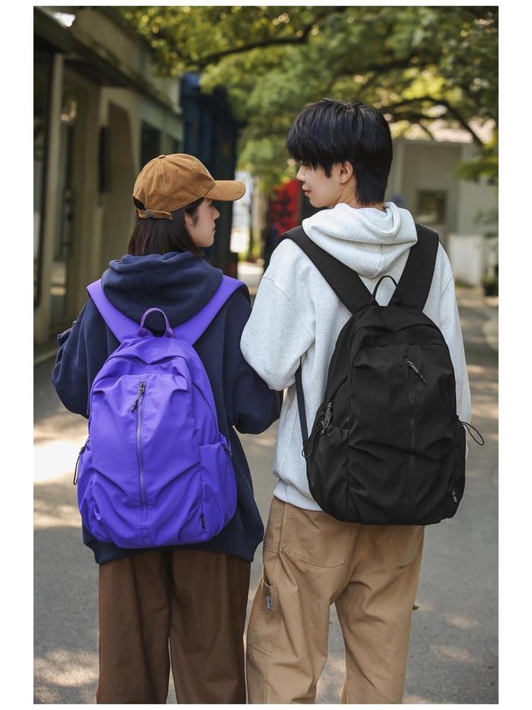 Versatile Japanese-Style Solid Color Backpack for School, Sports, and Travel