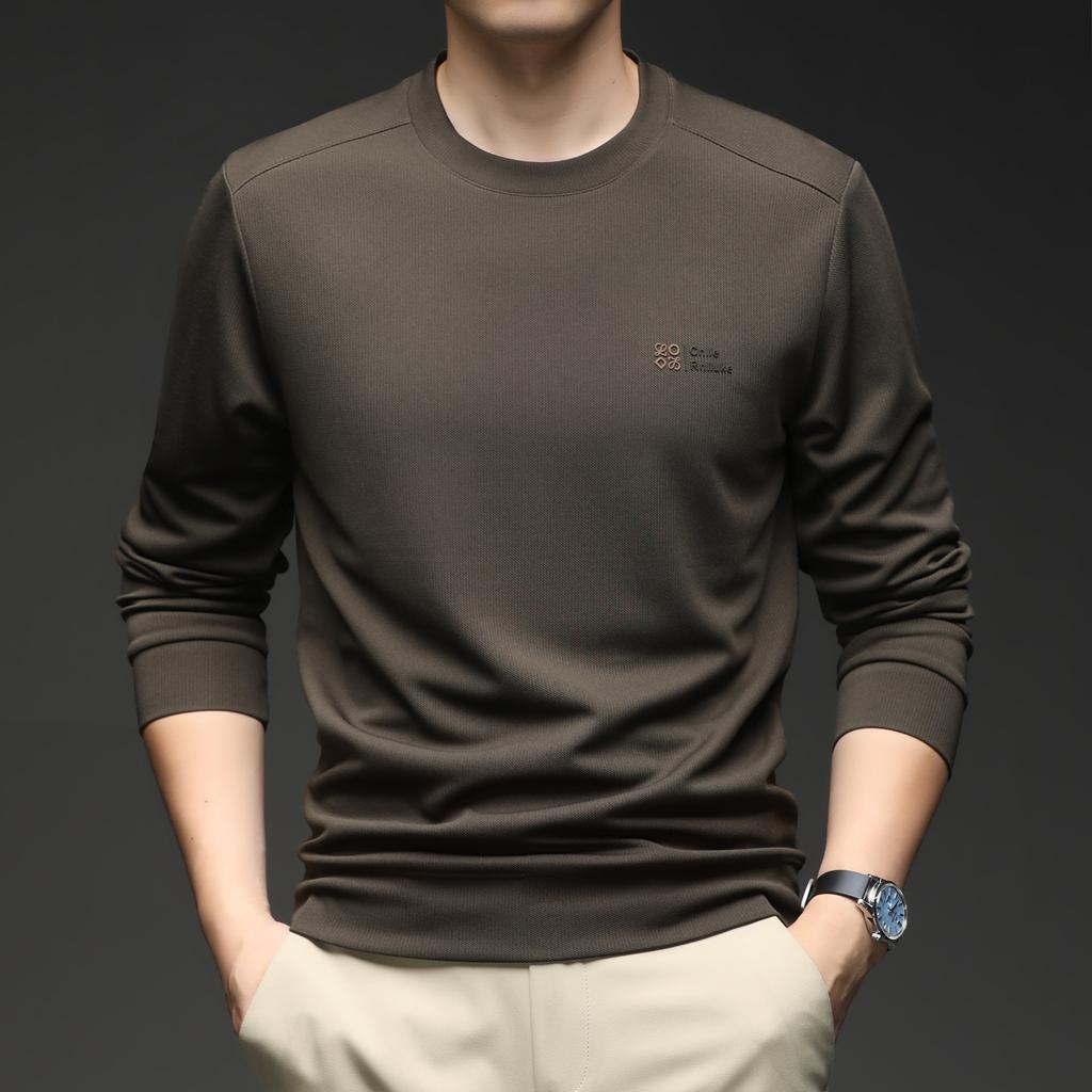 Wind Men's Patchwork Crew Neck Hoodie Autumn Comfortable Skin-Friendly Versatile Casual Top Trendy Minimalist Top