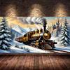 Steam Train Large Size Diamond Painting Diy Full Square Round Drill Rhinestone Embroidery Winter Scenery Mosaic Cross Stitch Kits Wall Decor