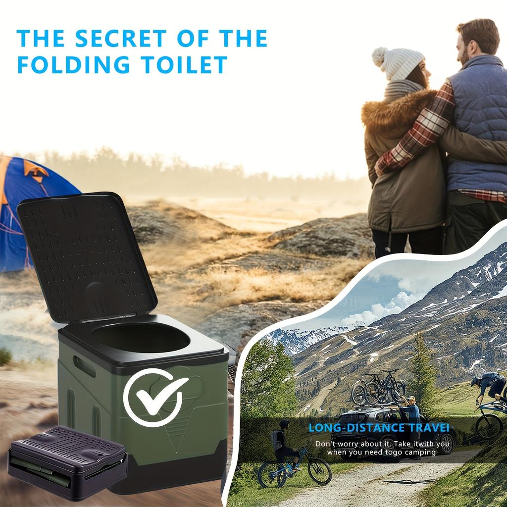 Tragbare Campingtoilette Faltbare Camping-Reise-Toilette Zusammenklappbares tragbares Töpfchen für Camping Roadtrips Notfall-Autonutzung