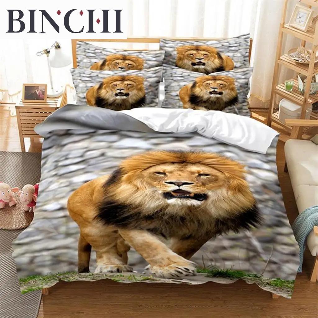 White Tiger Bedding Set 3Pcs Duvet Cover Soft Comfortable Breathable For Bedroom Guest Room Decor
