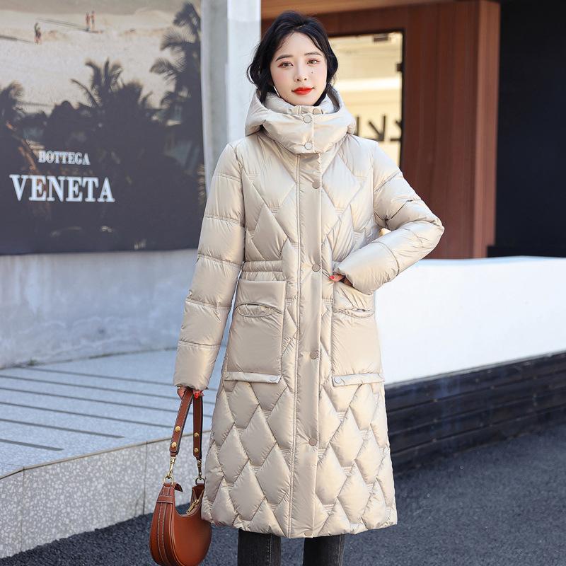 

Ветрозащитная ветрозащитная куртка средней длины с большим карманом и шнурком, хлопковая куртка-пуховик, зимняя верхняя одежда 3XL шампанского