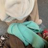 Autumn and Winter Velvet Feel Long Warm Tassel Brushed Large Scarf for Women Solid Color Versatile