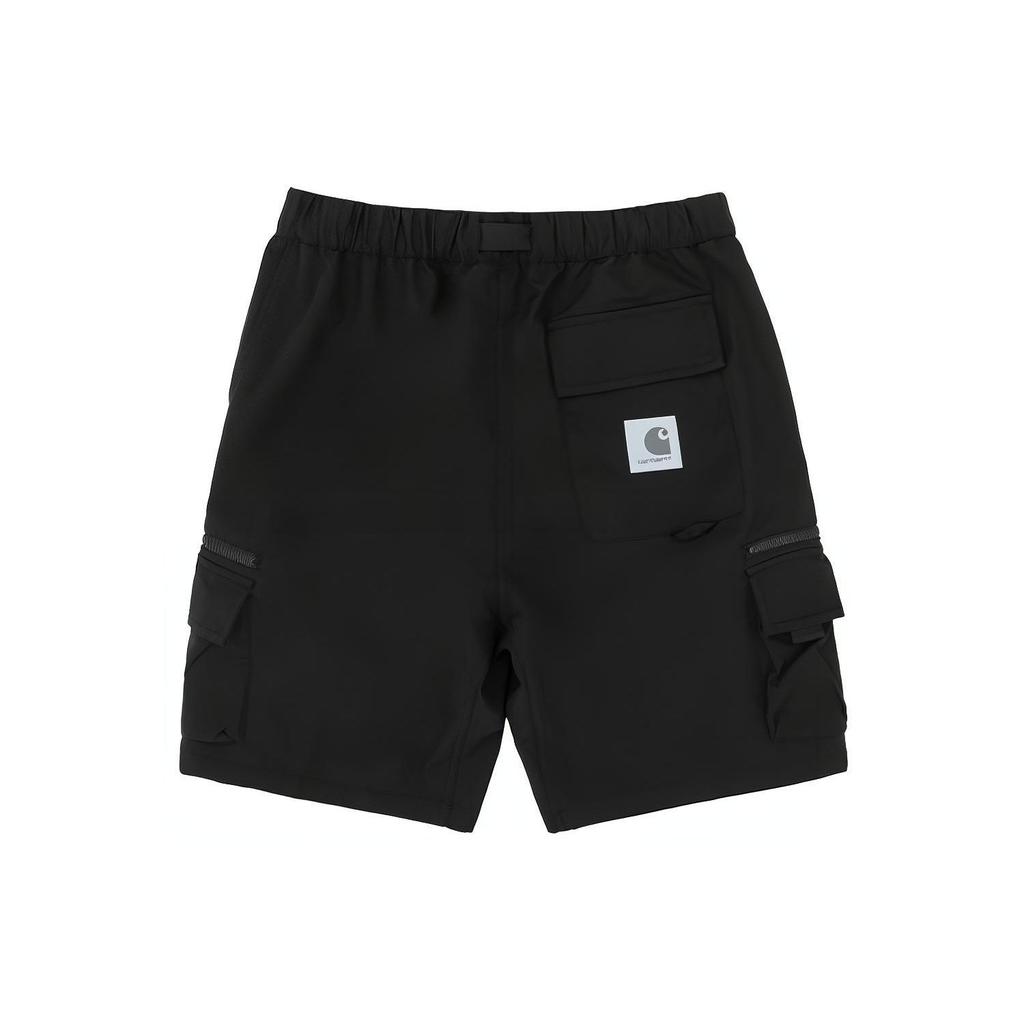 Carhartt WIP Elmwood Short Reflective Patch Logo Multi-Pocket Adjustable Waist Functional Casual Shorts Men Shorts Black CHXSPI026131G-BKX