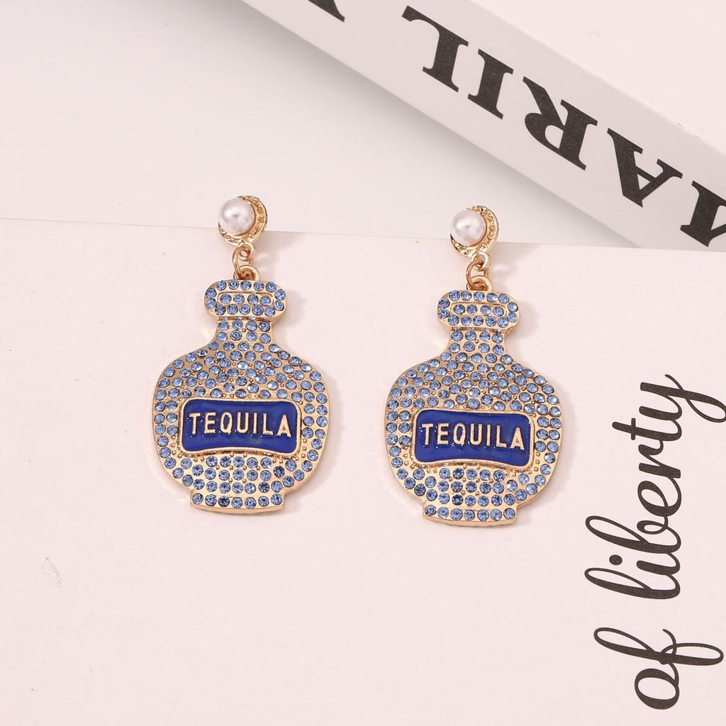 European and American New Exaggerated Diamond-encrusted Kettle Fashion Trend Versatile Temperament Simple Niche Stud Earrings Earrings