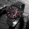 Watches Mens Fashion Calendar Watch Men Business Stainless Steel Mesh Belt Quartz Wrist Watch Male Clock Relogio Masculino