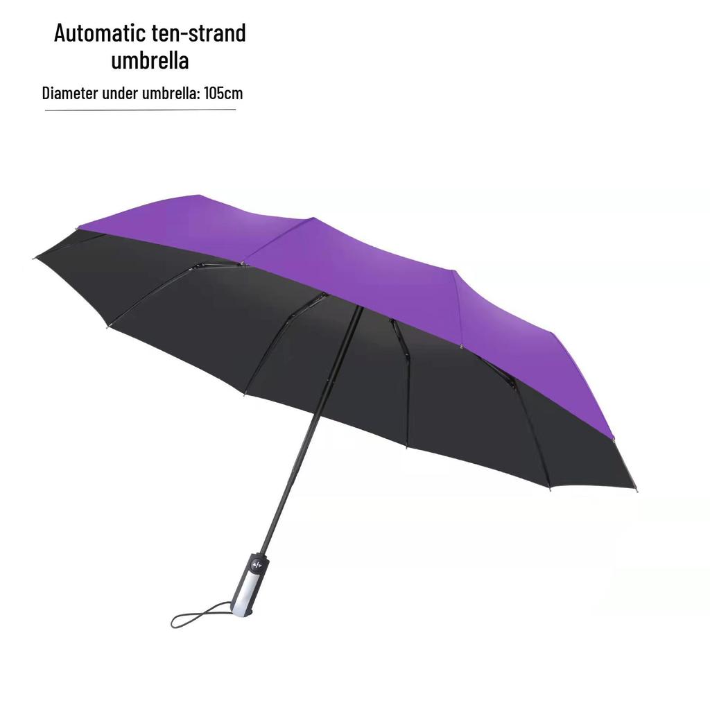 Popular 60-Rib Extra-Large Fully Automatic Black Dual-Use Umbrella for Students & Adults - Custom Logo Option Available