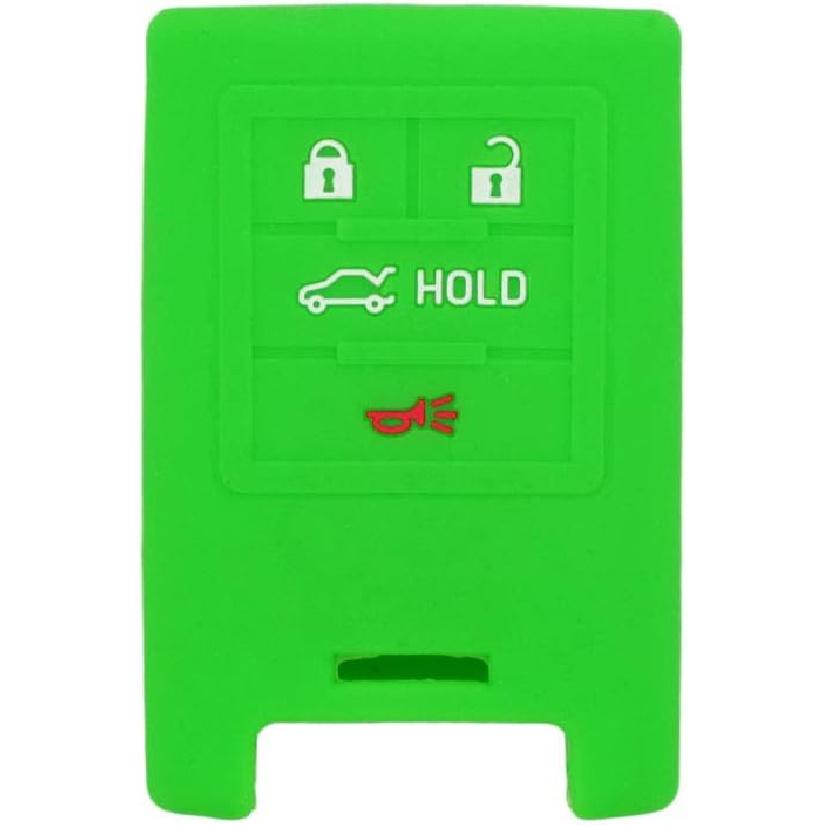 SEGADEN Silicone Cover Protector Case Holder Skin Jacket Compatible with CADILLAC CHEVROLET 4 Button Smart Remote Key Fob CV4773 Deep Purple