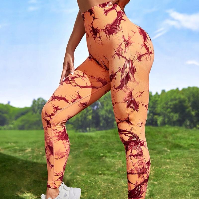 Seamless Tie Dye Sports Tight Fitness Yoga Leggings Pants Women Slim Fit High Waist Legging Trousers Women Fashion Push Up Running Yoga Legging 25600