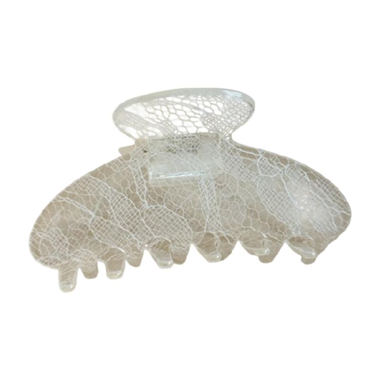 Compact Lace Hair Clip Lightweight Acrylic Hairpin Elegant Barrettes Fashion Hair Decoration For Women Styling белый