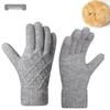 Warm Knit Touchscreen Gloves for Women - Windproof, Double-Layer Winter Cycling & Office Cold Protection