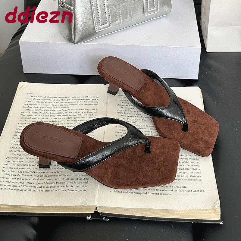 Mode Niedrig Absatz Schuhe Damen Zehentrenner Hausschuhe Schuhe Sandalen Pumps Mode Eckige Zehenpartie Damen Absatz Hausschuhe Schuhe Damen Pantoletten