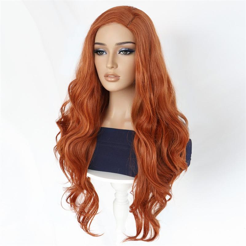 Synthetic Long Hair Scarlet Cosplay Wigs for Women Middle Part Wig Curly Wavy Wig Natural Looking Party