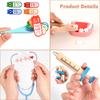 Wooden Pretend Play Doctor Set Educational Toys for Kids Simulation Medicine Chest Kit Dentist Nurse Games Medical Toys for Girl