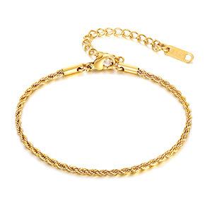Fashion Accessories, Stainless Steel Twist Bracelet Bracelet 18K Gold Women'S Jewelry