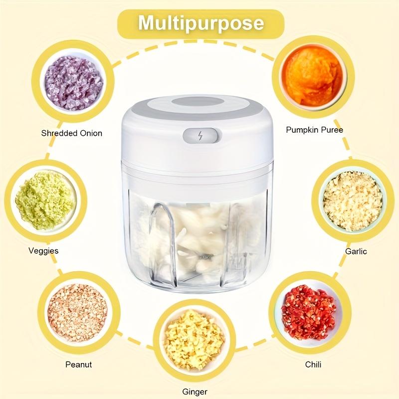 Electric Garlic Chopper, USB Charging Masher, Suitable for Garlic, Ginger, Onions, Vegetables