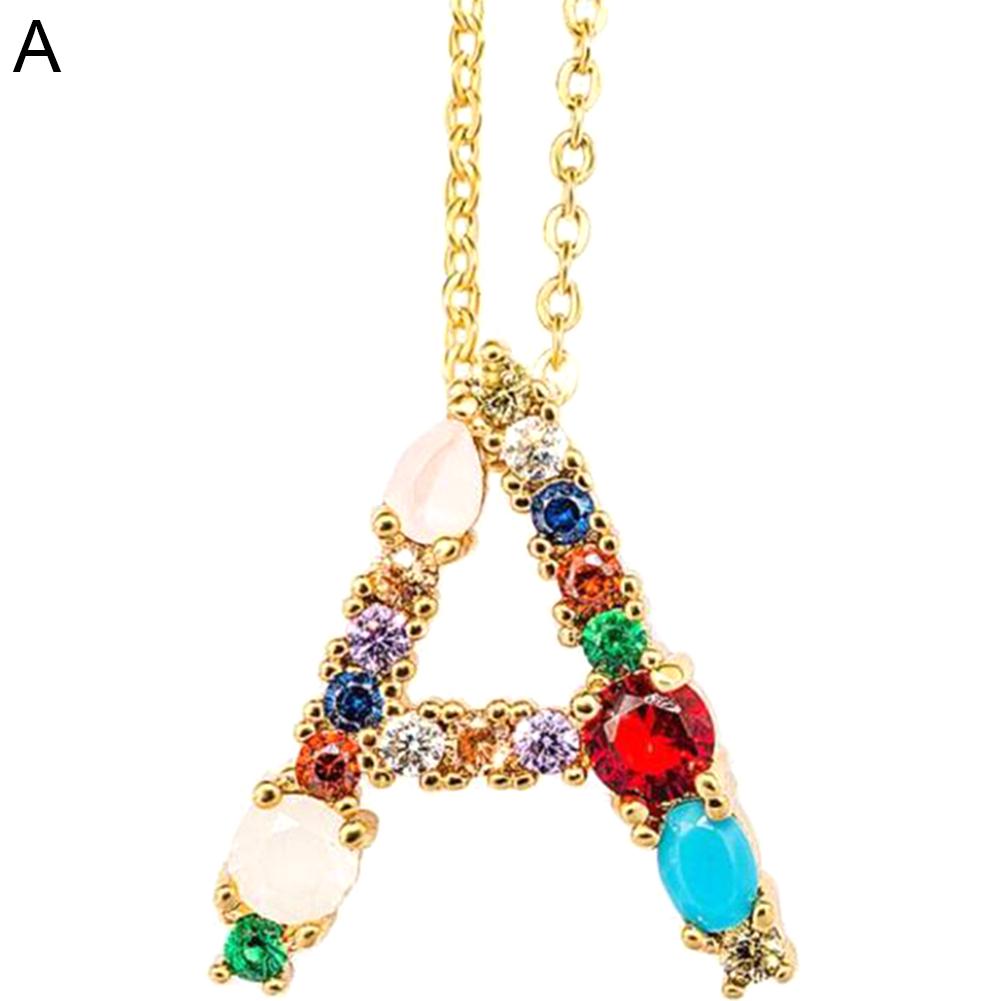 BLUELANS NECKLACE Wonderful English Letters Chain Necklace Jewelry Cubic 26 Pendant Women Present