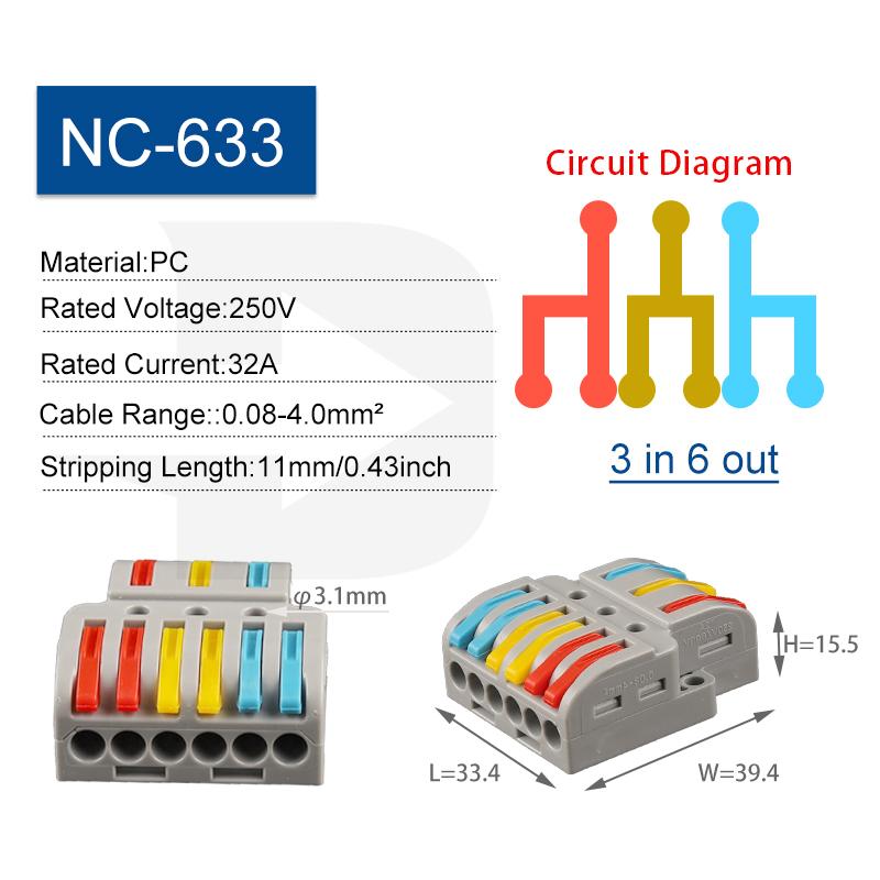5PCS Quick Wiring Wire Connectors Universal Spring Splicing Cable Connector Push-in Compact Conductor Terminal Block SPL