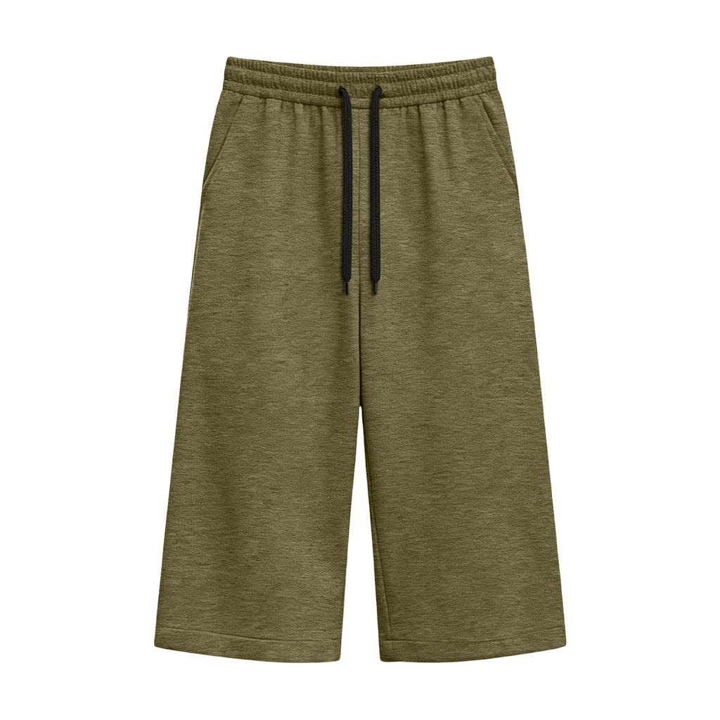 Men Drawstring Waist Casual Loose Fit Knee Length Shorts Lightweight Breathable Fabric Relaxed Style for Everyday Wear