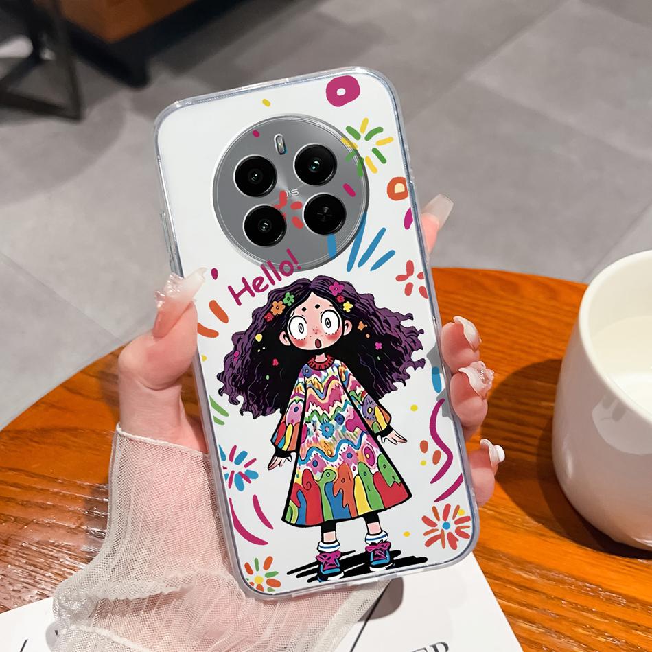 For Oppo Realme 12 Pro Plus Case For Realme12 4G 5G Phone Cover Cute Anime Transparent Soft Slim Protective Bumper Funda Coque