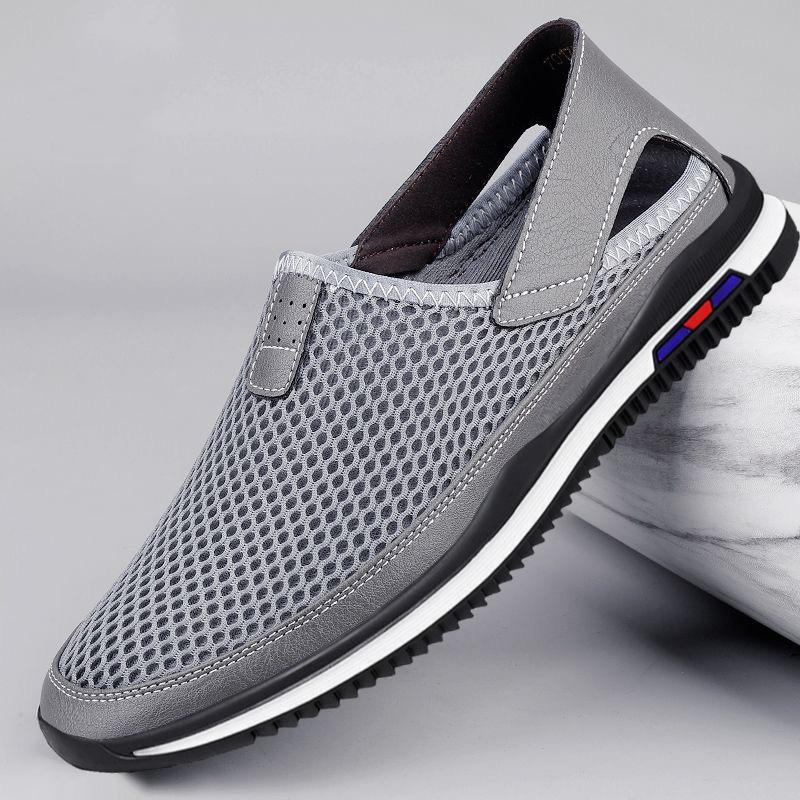 New Men's Shoes Mesh Thin Breathable Casual Shoes Fashionable and Comfortable Versatile Lazy Shoes Sports Casual Board Shoes Men's Shoes