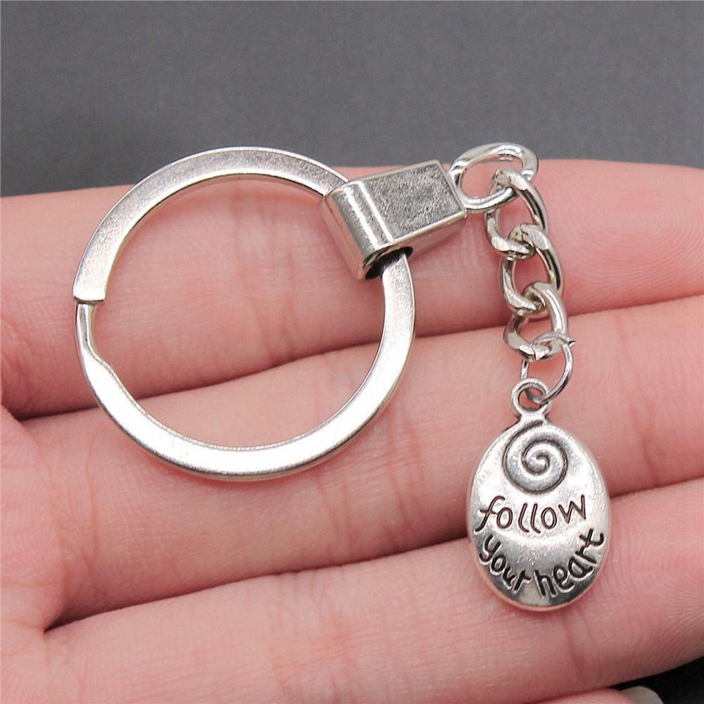 30mm Keychains Peach Heart Tags Wedding Jewelry Findings QY034