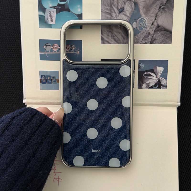 Niebieski Punkt Ochronny Etui na Telefon Wisiorek Dla Iphone 17 17Pro 17ProMax 16Pro 13 14 15 16 Pro Max 15Pro 14ProMax Pokrowiec Fundas