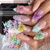 50/100Pcs Nail Decoration DIY Manicure Accessories Mixed Lily Flower Steel Ball Nail Art Charms 3D Soft Resin