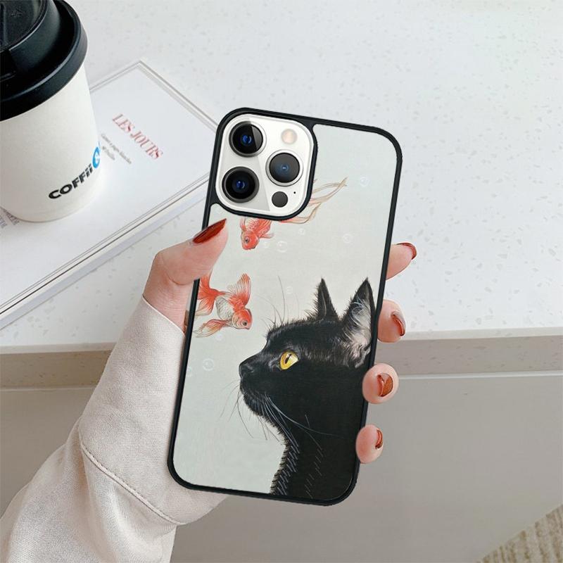 Funny Cartoon Cat Phone Case For iPhone 17 Air 16 Pro Max 15 14 Plus 12 13 Shell Cover Coque