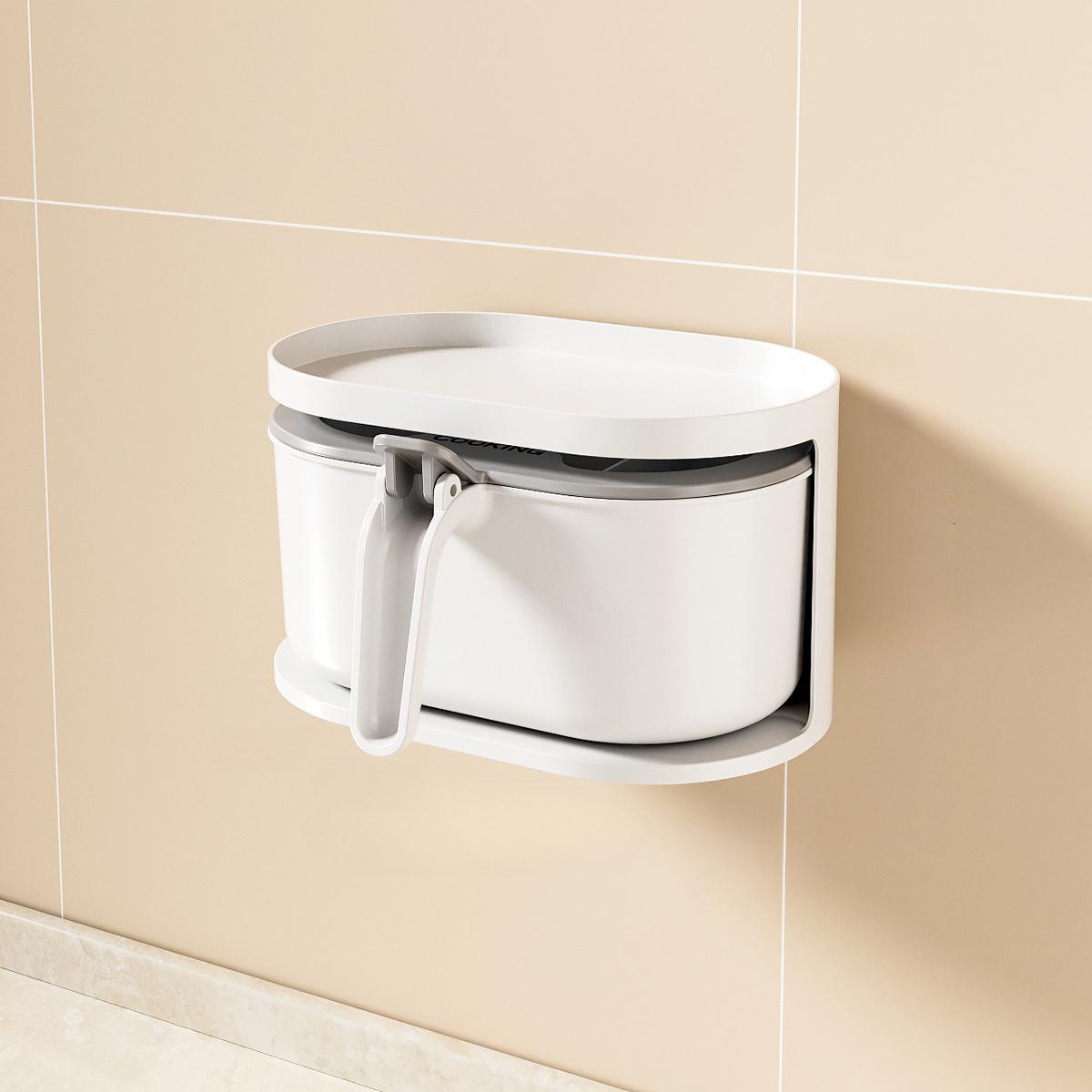 

Настенные баночки для специй 2-в-1 с ложками Однослойный/Двухслойный Кухонный органайзер Набор Коробка для приправ Кухонные контейнеры для хранения