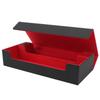 Card Storage Box PU Leather Magnetic Closure Card Deck Case with Drawer for Over 550 Game Cards Black Red