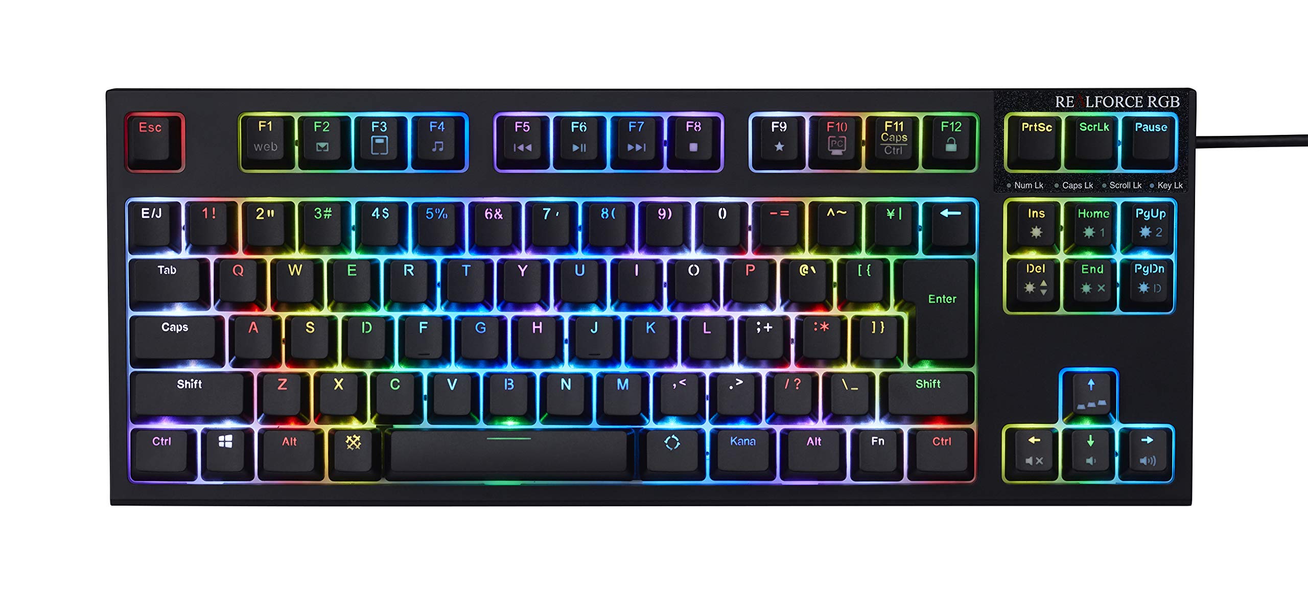 

Topre REALFORCE RGB TKL Japanese Layout Keyboard for PC Gamers R2TLA-JP4G-BK чорний