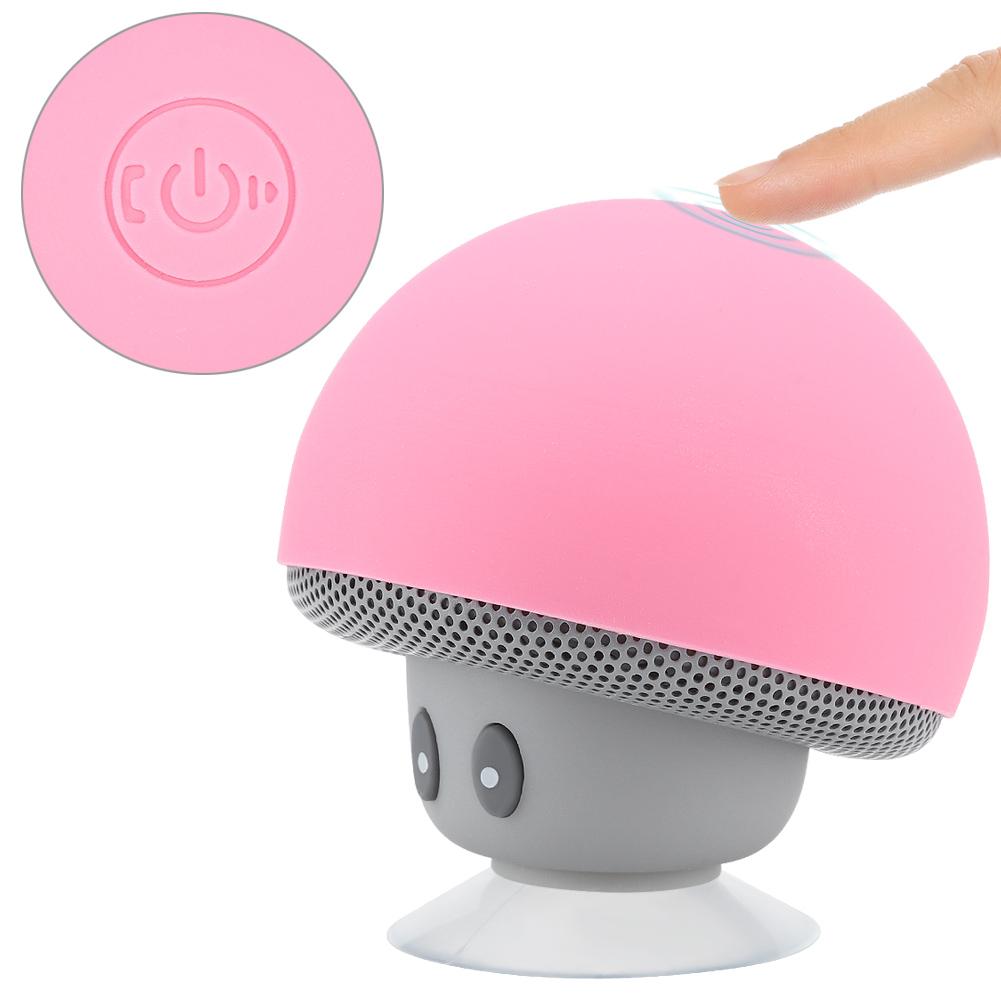 Mini Bluetooth Wireless Portable Mushroom Speaker Subwoofer With Suction Cup Function(Pink)