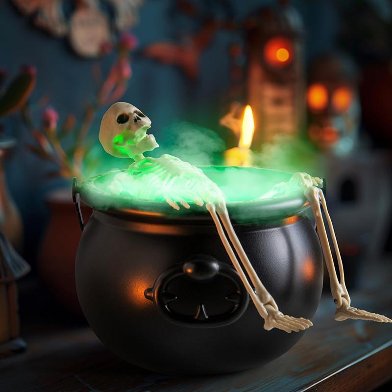 Halloween Decorations Indoor - Cauldron Halloween Decor With Magic Floating Potion Bottles And Diffuser - Party Decoration