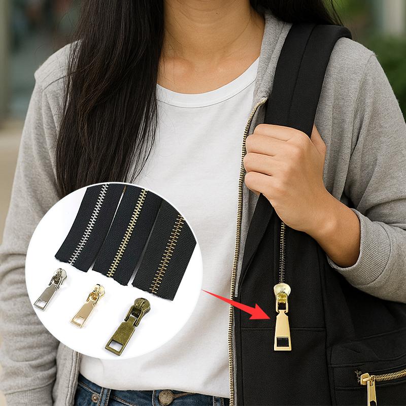 Meetee 2-10M 5# Metal/Nylon/Resin Zippers By Meter + Matching Zip Sliders Bag Clothes Zips Easy Repair Sewing Accessories