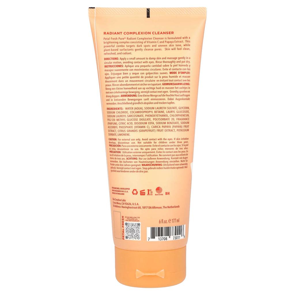 Petal Fresh, Pure, Radiant Complexion Cleanser, Papaya, 6 fl oz (177 ml)