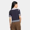Adidas Women's Striped Knit Short Sleeve Tee