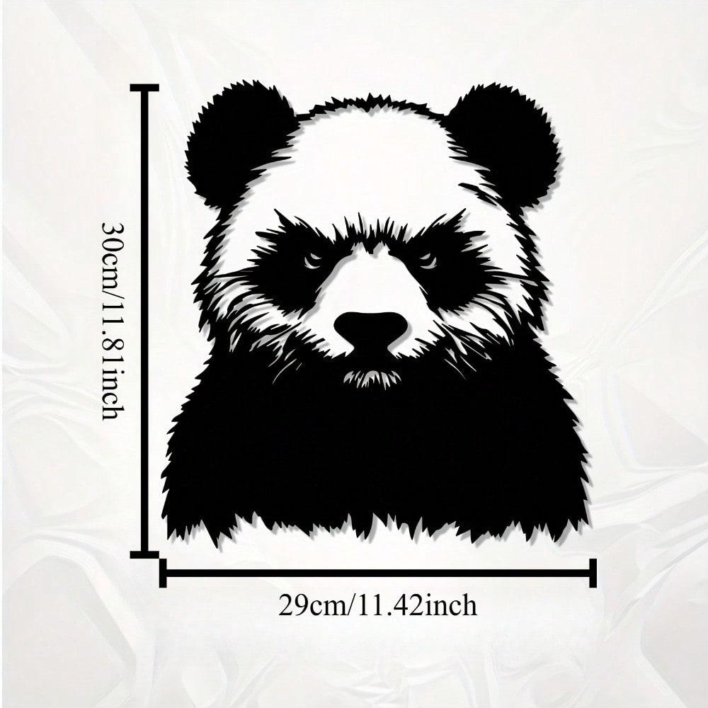 1pc Striking Panda Metal Wall Art, Rust-Resistant Sculpture for Home Garden Decor & Holiday Gift