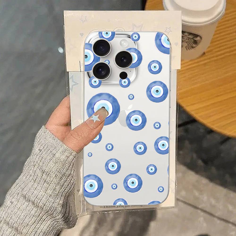 Blues Eyes Phone Case For IPhone 17/16/15/11/13/14 Pro Max Plus/X/Xr/Xs Max/12mini Air Transparent Clear