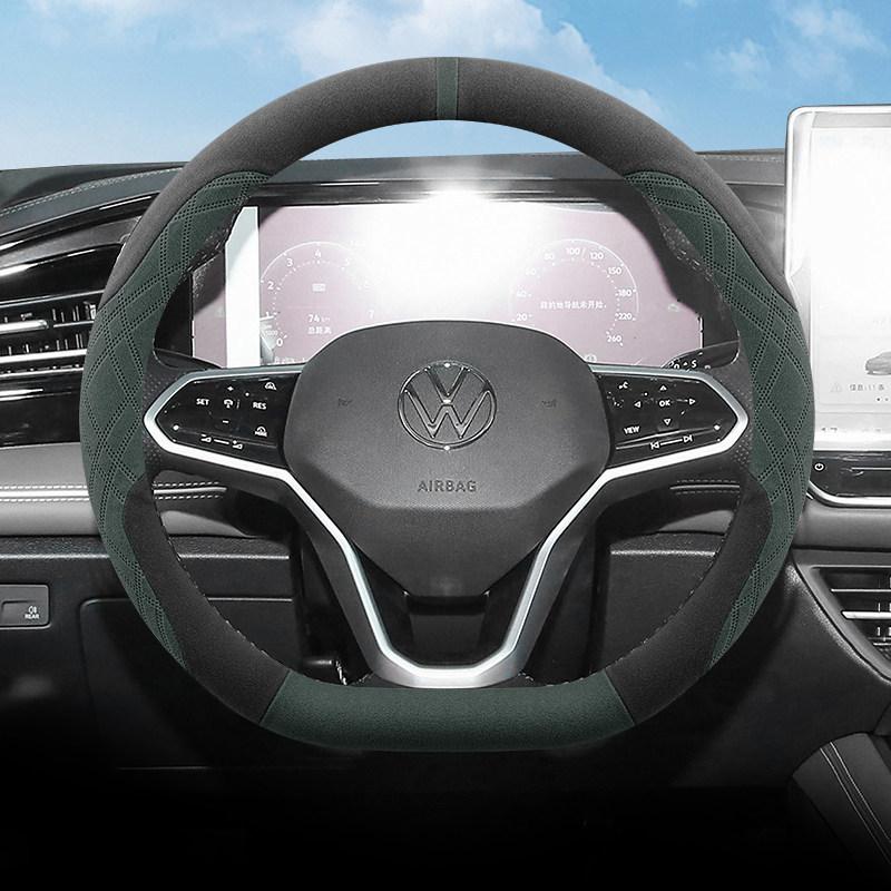 For Volkswagen VW Golf 7 Mk7 Touran Up New Polo Jetta Passat B8 Tiguan Suede Car Steering Wheel Cover 38M Ultra‑Thin Accessories