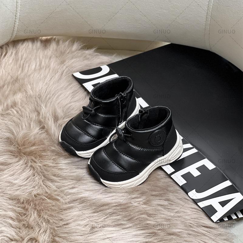 Winter Snow Boots Tarpaulin Girls Cotton Shoes Boys Fleece Boots