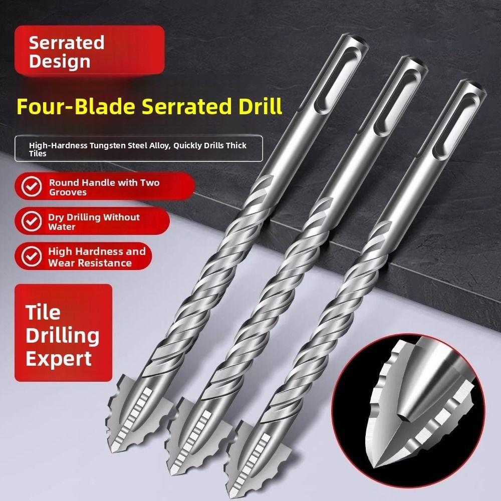 2/3/4/5Pcs Serrated Serrated Tooth Drill Bit High Hardness Tile Drill Bit  Drilling Tool