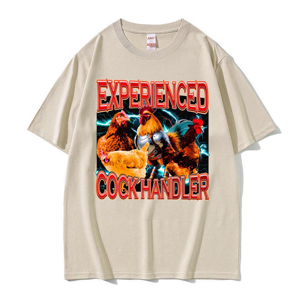 Zkušený zpracovatel kohoutů Zábavné meme tričko Letní pánské dámské Móda Retro Volnočasové Humorné Bavlna Velké pánské tričko