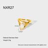 ins light luxury high-grade stainless steel horse eye zircon ring electroplated 18K gold versatile ring waterproof jewelry women