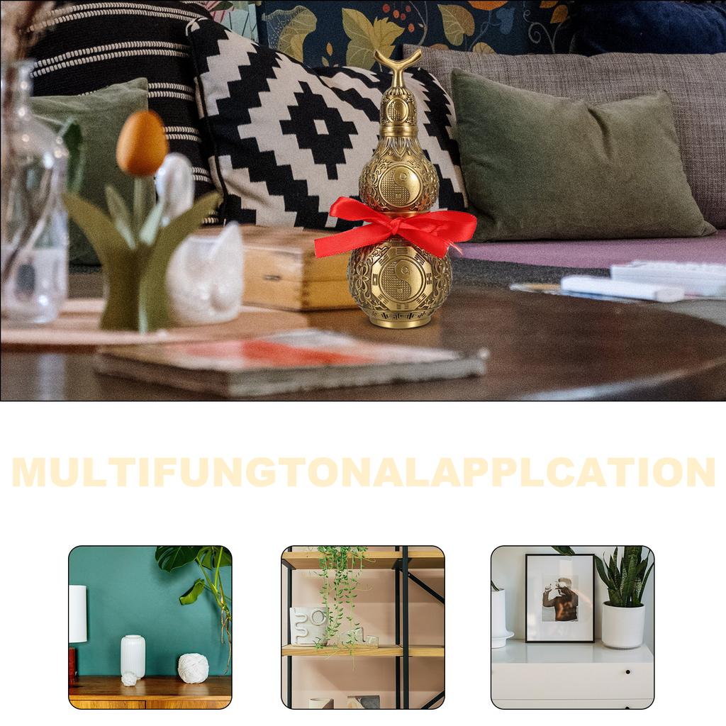 Gourd Ornaments Housewarming Gift Figurine Accessories Evil Suppressing Vivid Details Calabash Model Copper Shape Decor